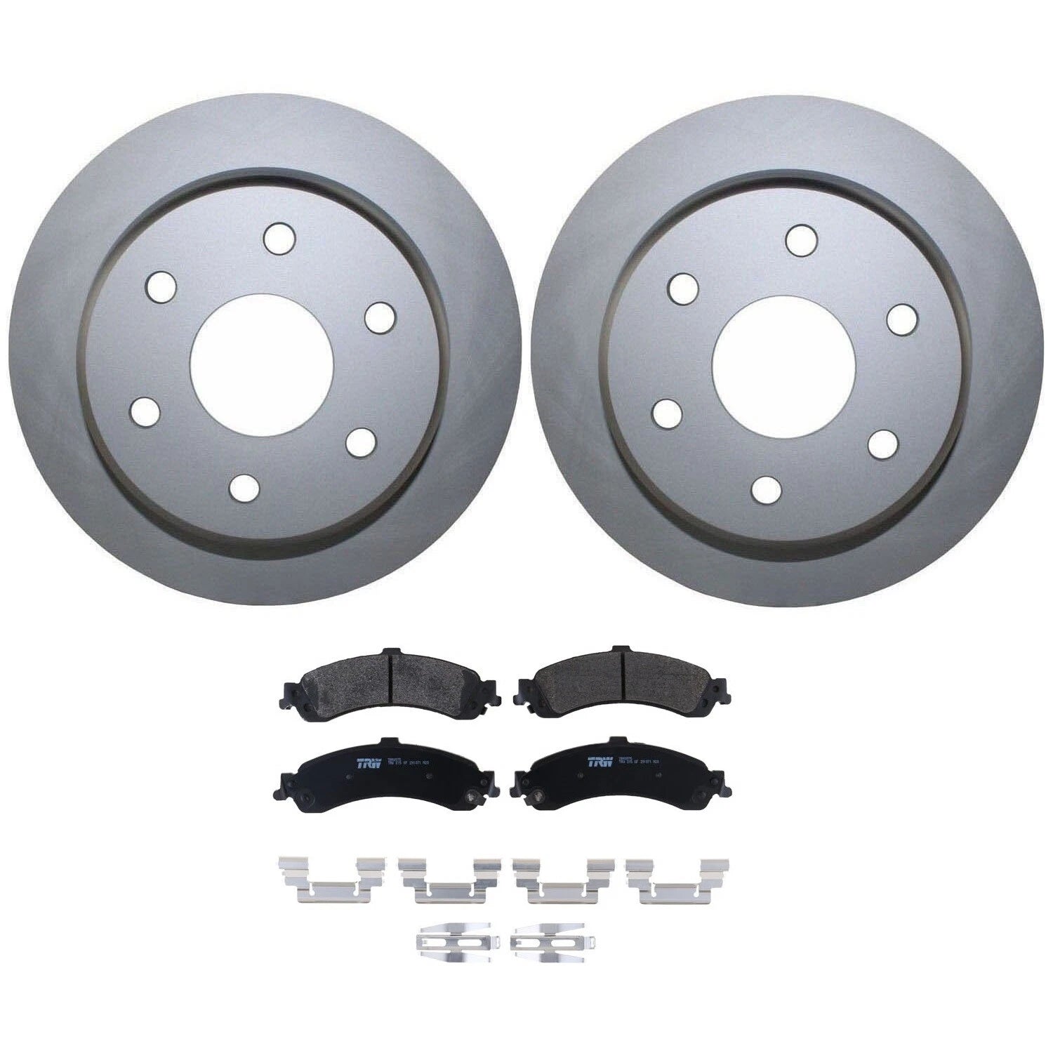 Rear Brake Kit 330mm Disc Rotors & TRW Metallic Pads for Cadillac Chevy GMC