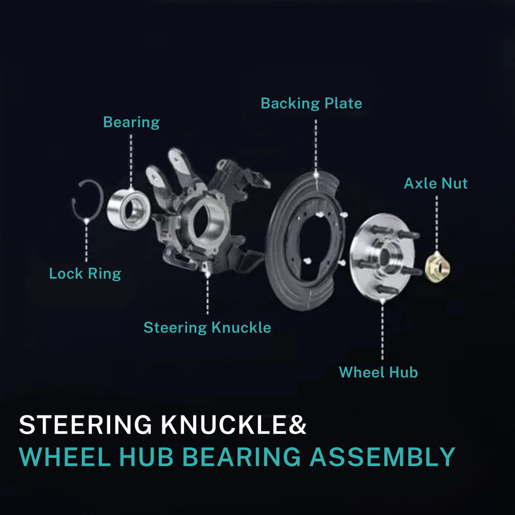 Pair Front Steering Knuckle & Wheel Bearing Hub Assembly for Honda Pilot (2003-2008)