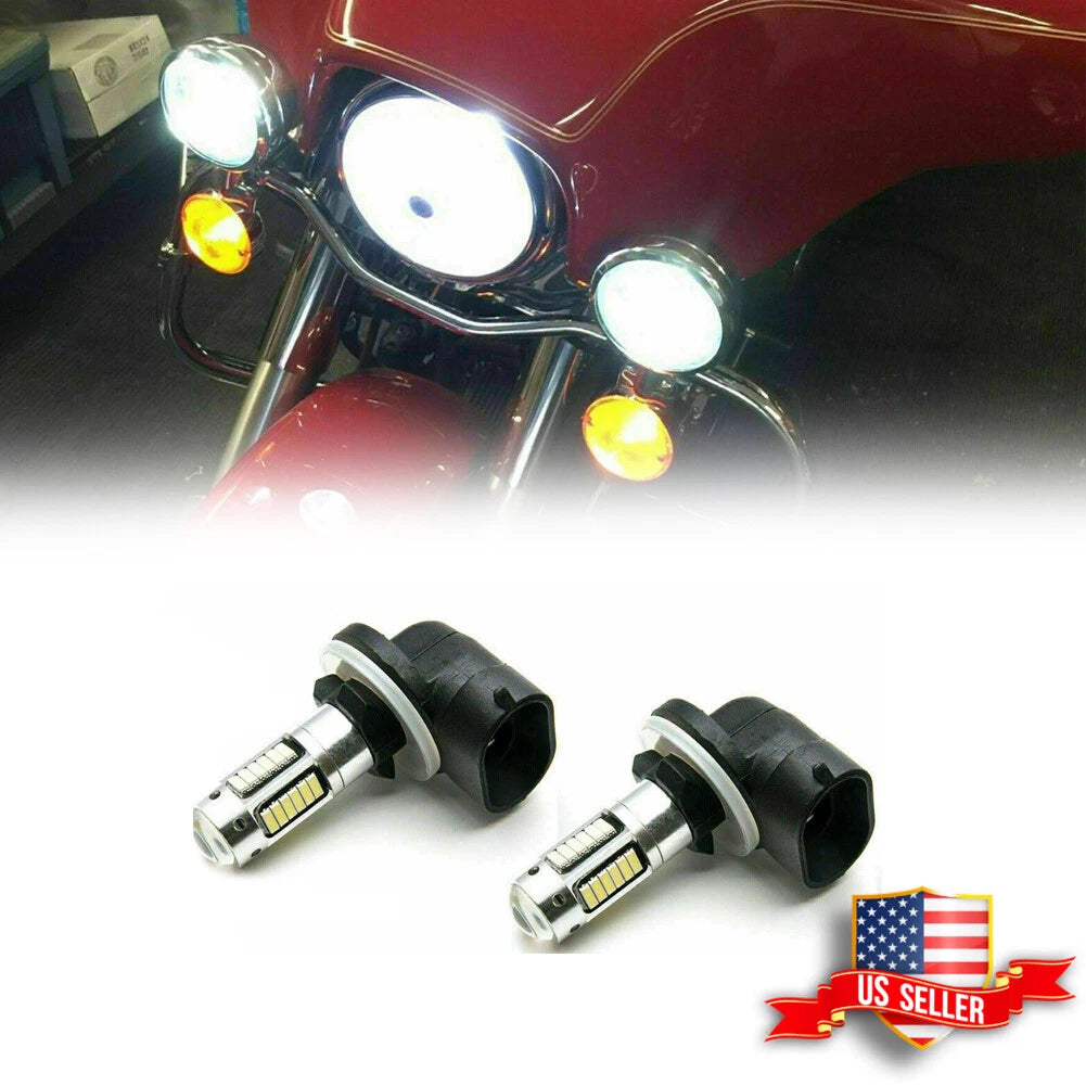 2X Bright White 881 30-SMD LED Fog Lights for Harley Davidson (2006–2017)