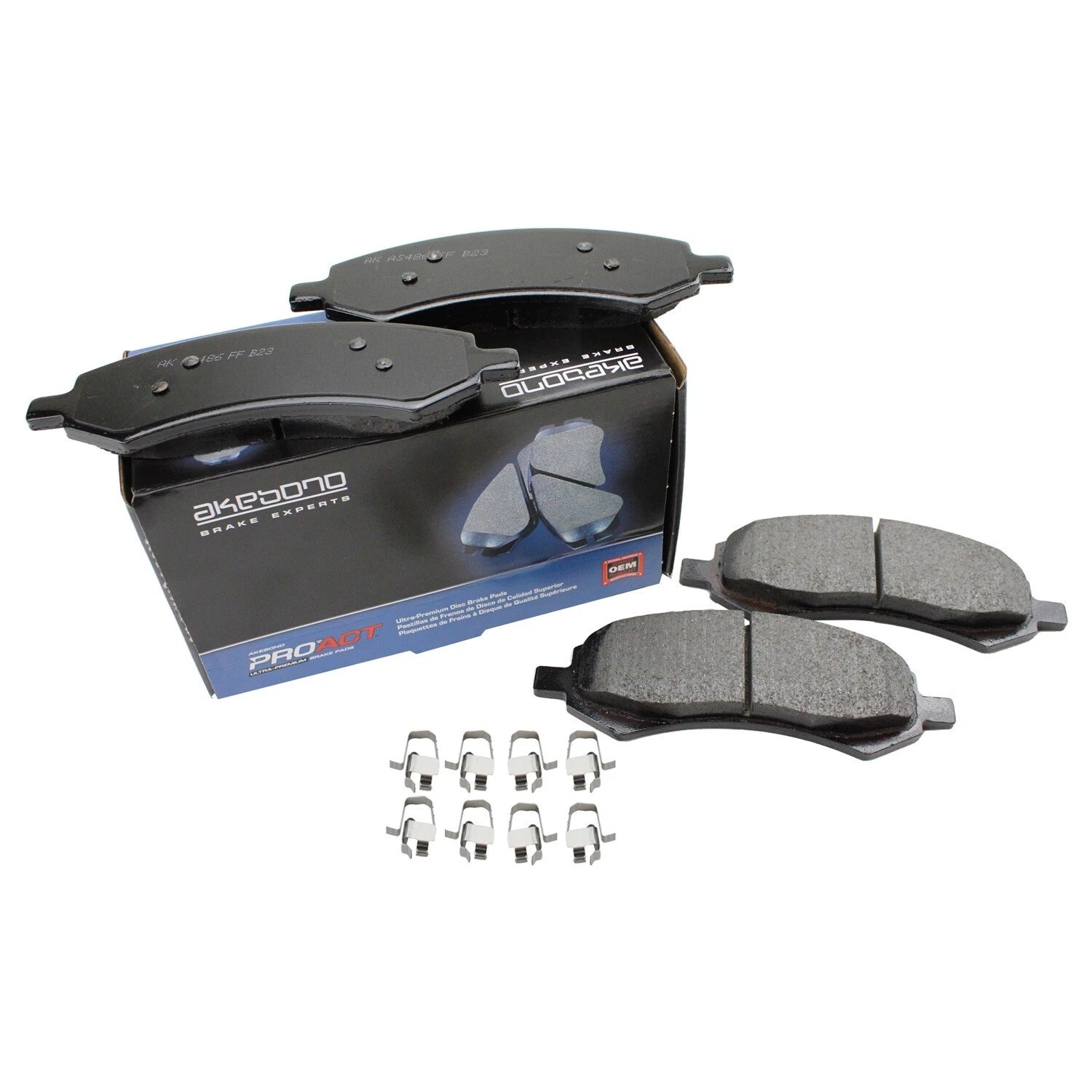 Set of 4 Akebono ProACT Front Ceramic Brake Pads for Chrysler Dodge Mitsubishi Ram