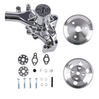 Water Pump & 2 Groove Crankshaft Pulley Kit for Chevy 327 350 383 400 265 283 (1960–1986)