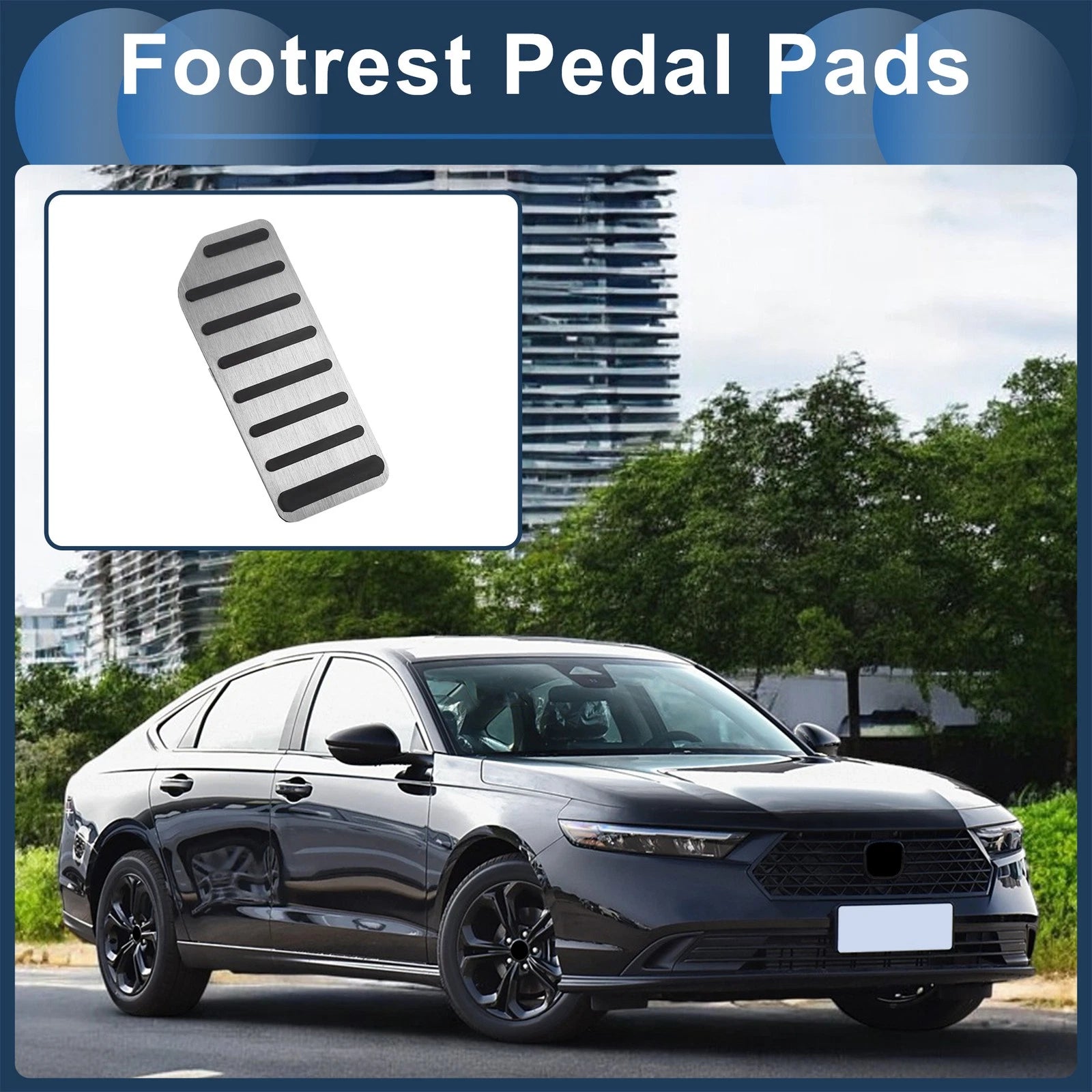 Footrest Pedals Cover for Honda Accord (2018–2021) Aluminum Alloy Silver
