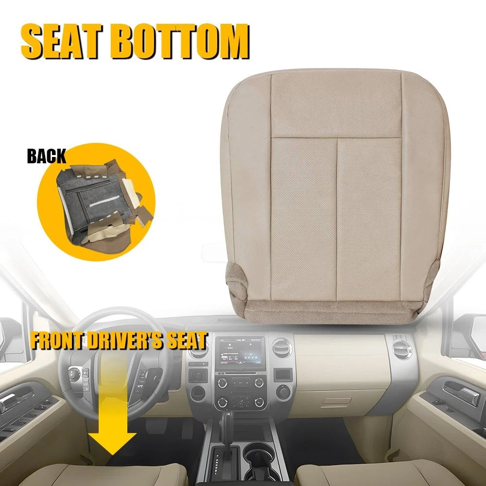 Tan Front Left Bottom Leather Seat Cover for Ford Expedition (2015–2017) EXV