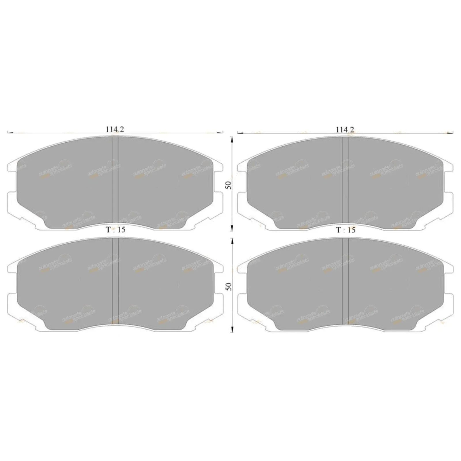 Front Disc Brake Pads Set for Mitsubishi Mirage CE Hatchback (1996-2003)