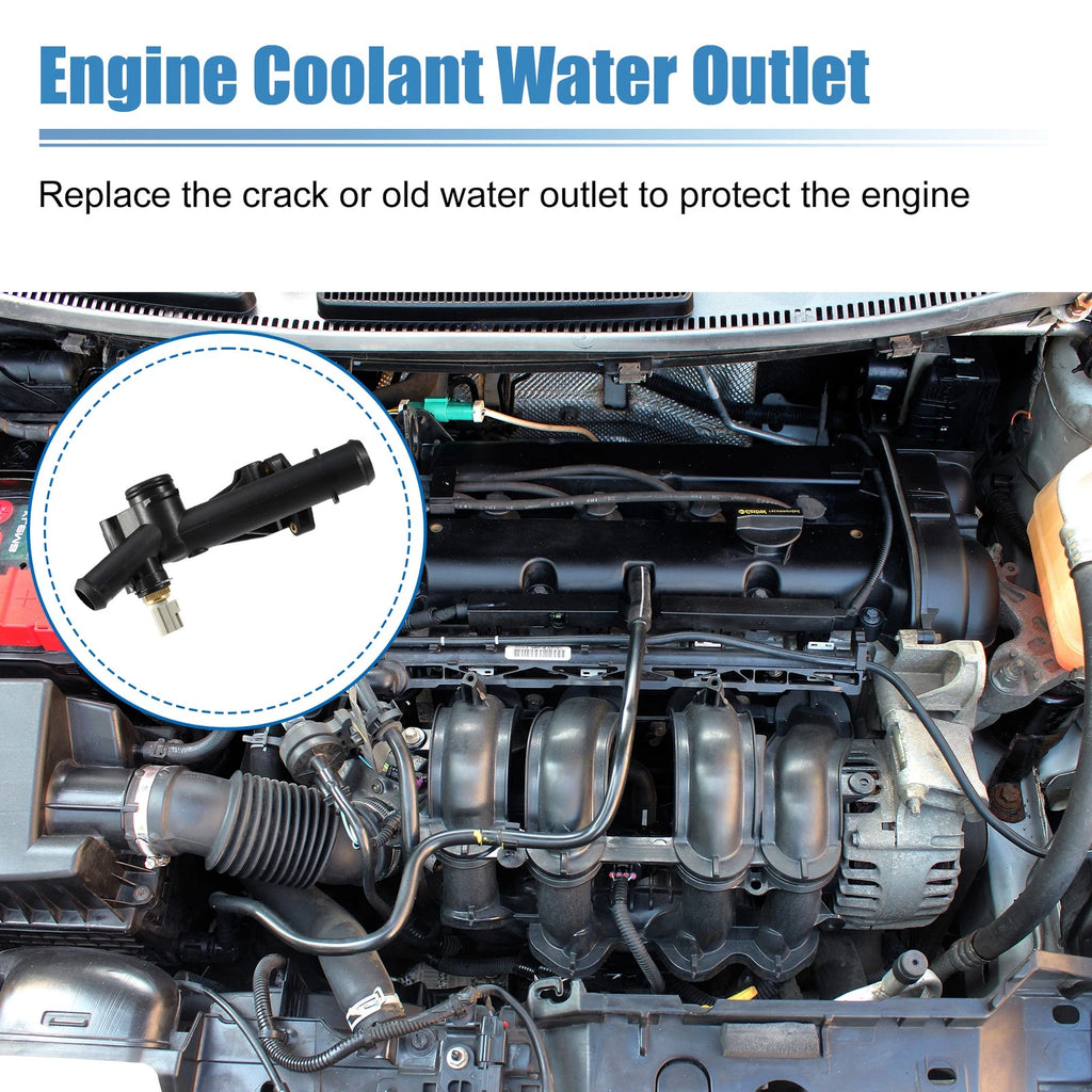 Engine Water Outlet Connect Adapter w/ Sensor for Ford Escape Fusion (2013–2019)
