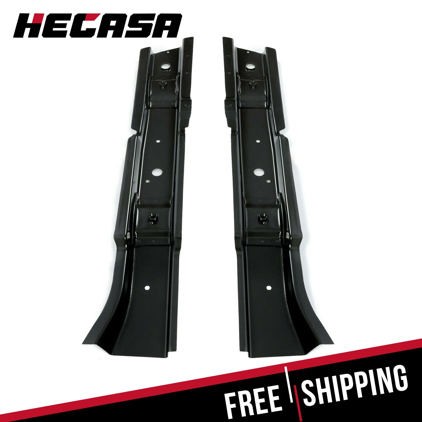 Pair of Black Steel Floor Pan Supports for Jeep Wrangler TJ (1997–2006)