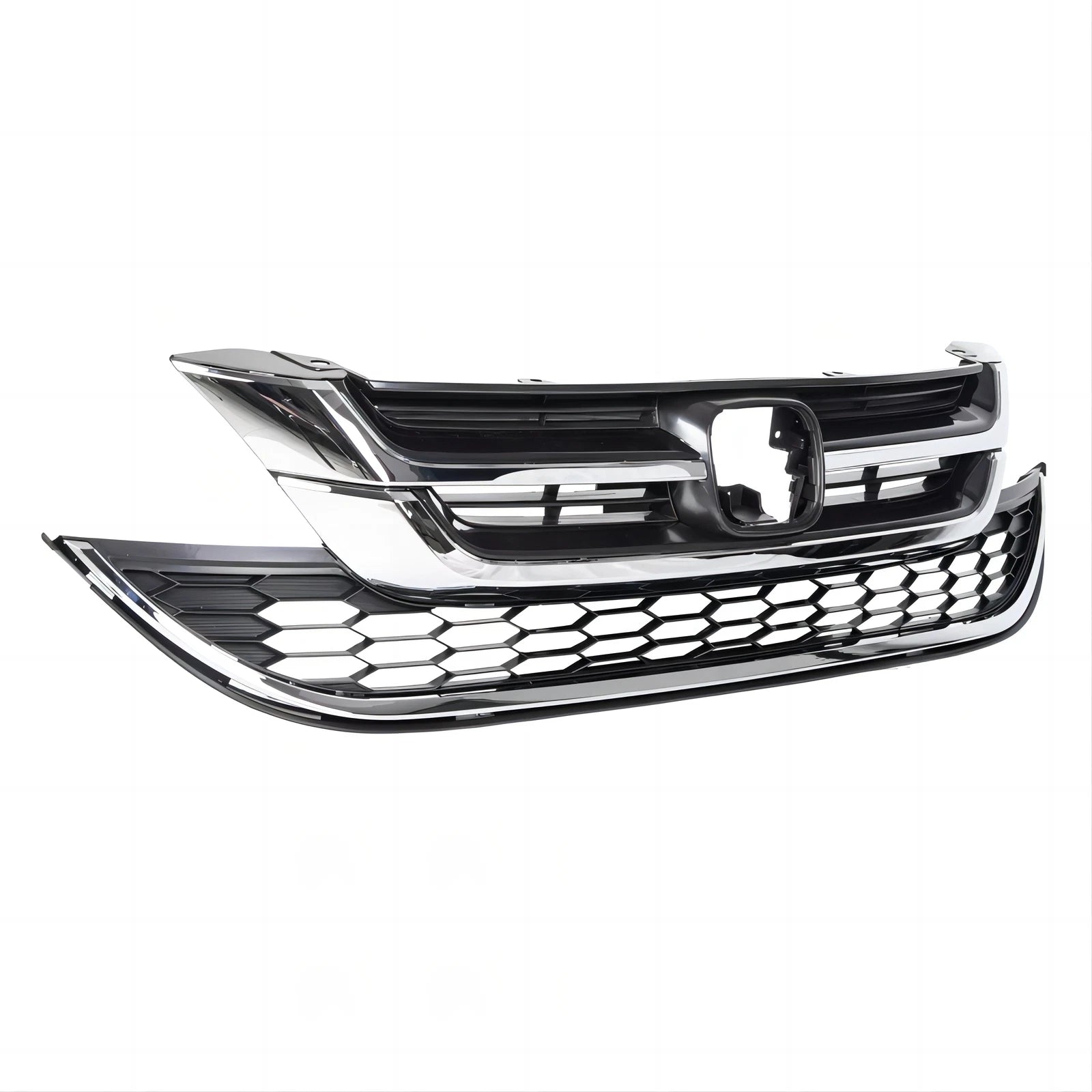 Chrome Front Upper & Lower Honeycomb Grille for Honda CR-V (2010–2011)
