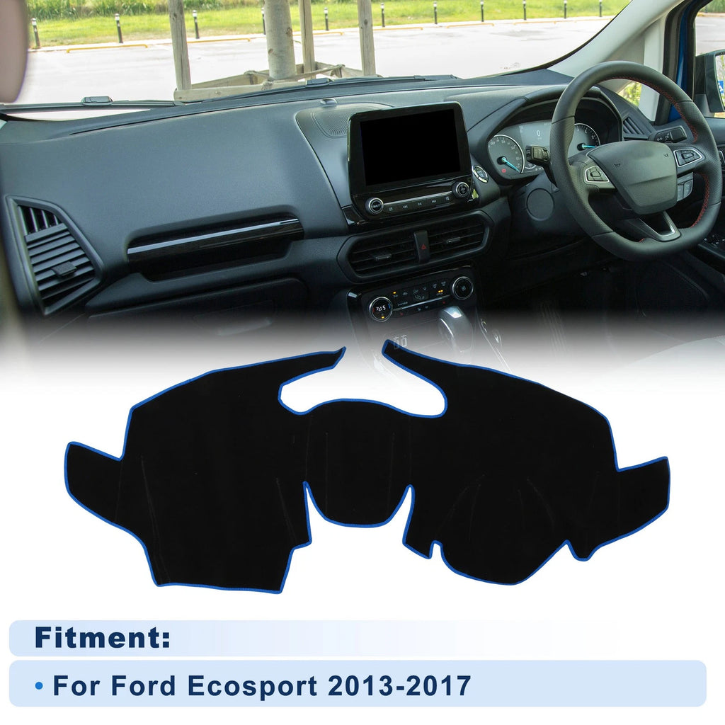 Dash Cover for Ford Ecosport (2013–2017) - Polyester Black with Blue Edge