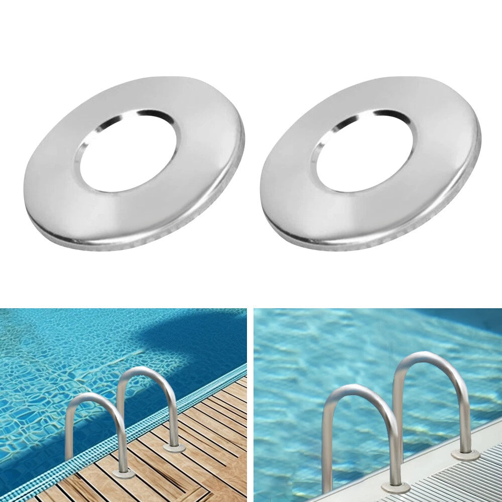 2Pcs Stainless Steel Escutcheon Handrail Pool Covers for 4.3cm Tubing