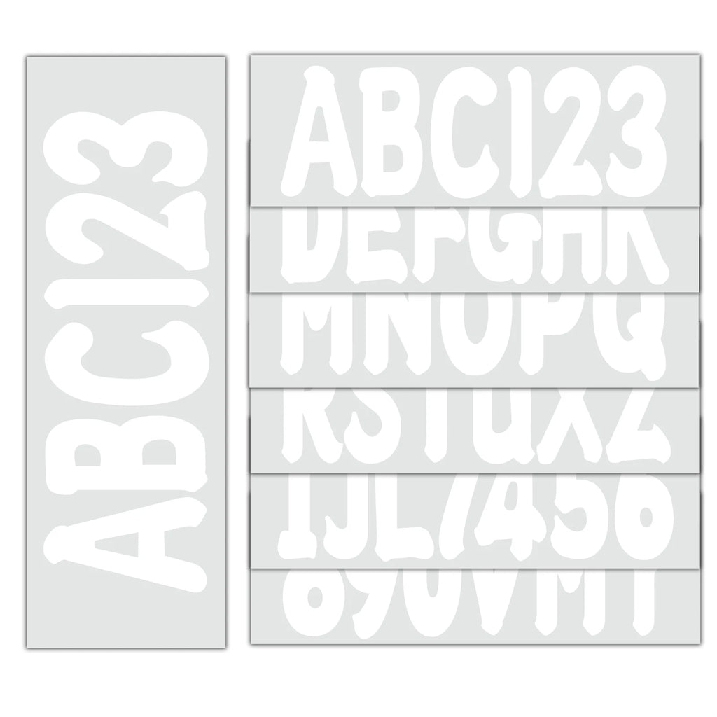 Set of 4 Boat Numbers and Letters Decal Stickers A-Z 0-9 White