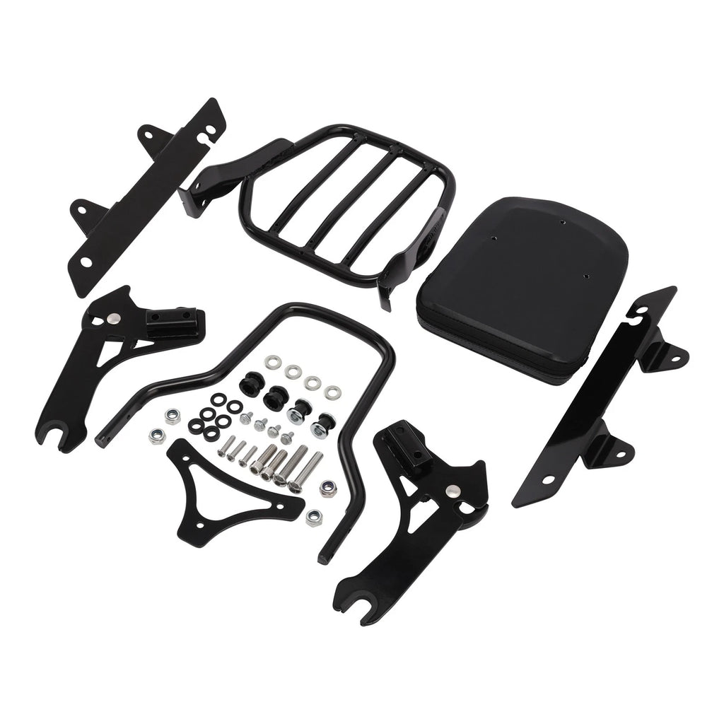 Sissy Bar Backrest Luggage Rack for Harley Dyna Street Bob (2006–2017) Black