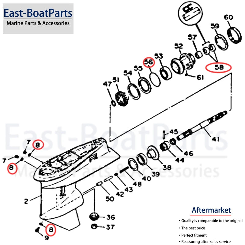 Lower Unit Seal Kit for Yamaha 2 Stroke 25-70HP Outboard
