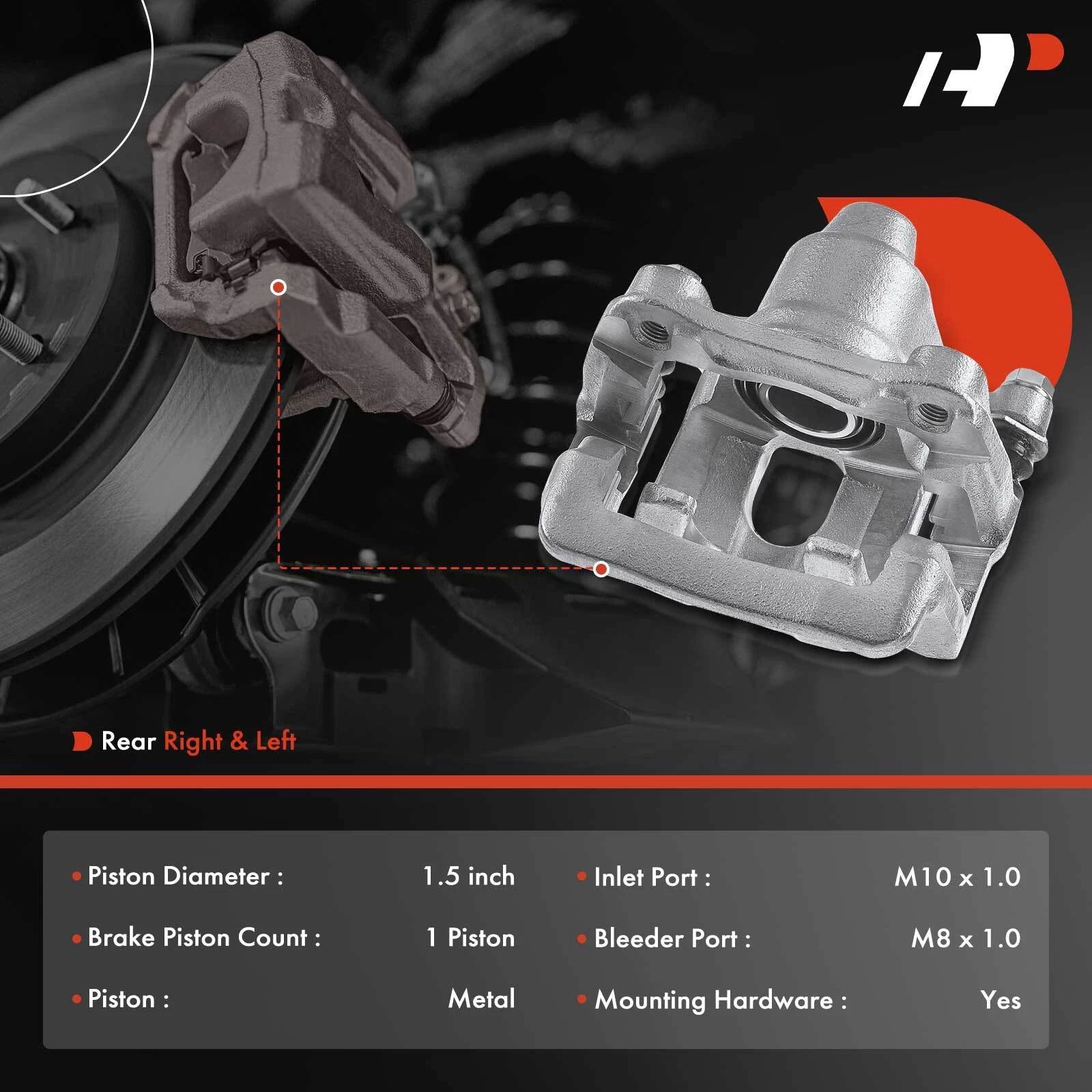 Pair Rear Brake Calipers for Honda Odyssey (2002-2004)