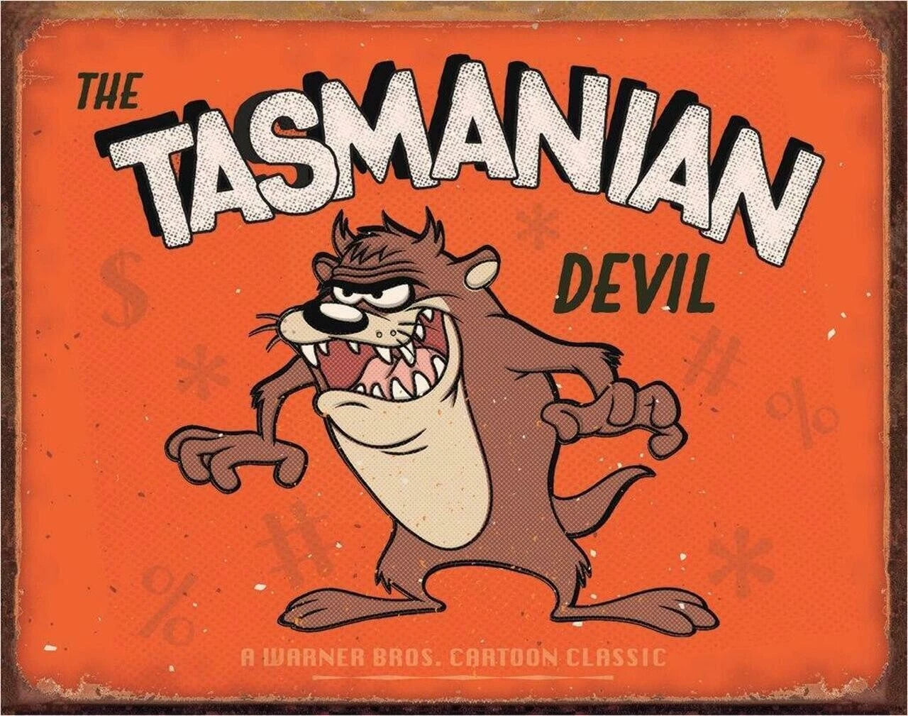 Decorative Metal Tin Sign for Looney Tunes Tasmanian Devil (USA) 2180