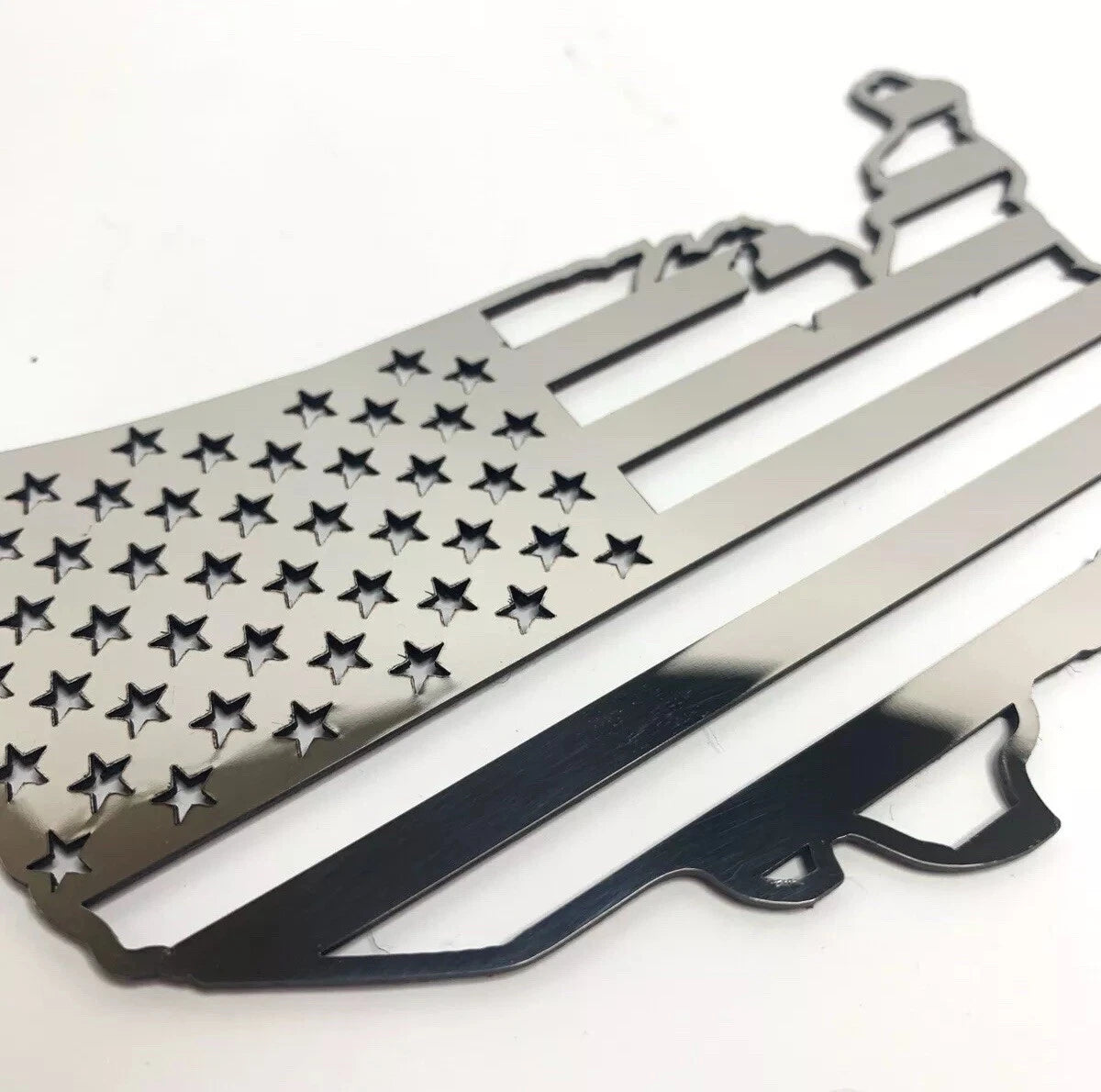 Polished Stainless Steel American Flag Emblem for Universal Vehicle (1990–2026)