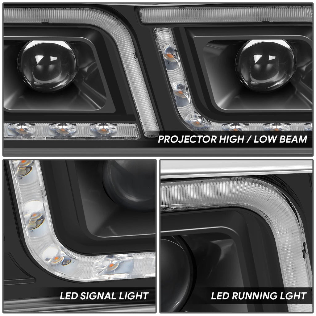 LED DRL + Signal Projector Headlight for Western Star 4800, Kenworth W900 (1981–2019)