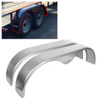 Set of 2 Tandem Teardrop Alloy Steel Fenders for Enclosed Trailers (66"L x 18"H x 9"W)