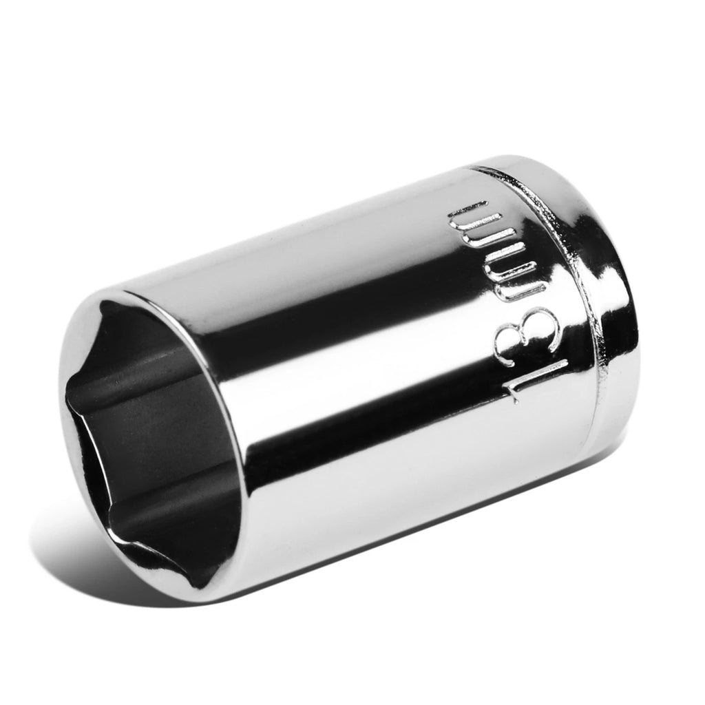 1-Piece 13mm 3/8" Drive 6 Point Chrome Socket for Metric Tools