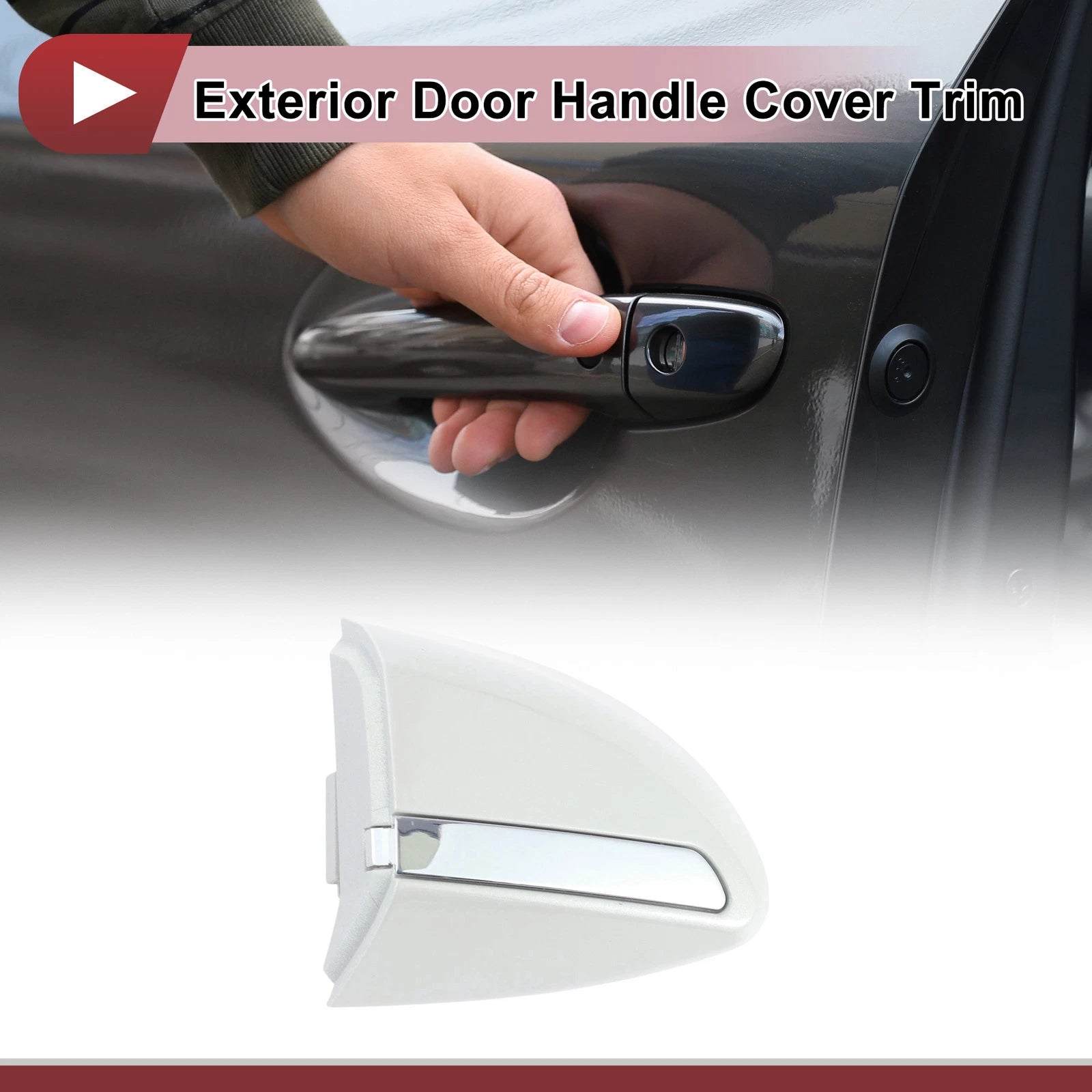 Exterior Door Handle Cover Trim for Toyota Corolla (2014–2018) Pearl White