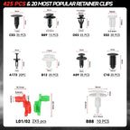 Nylon 425 Retainer Clips Set with Fastener Removal Tools for 6-10mm Holes