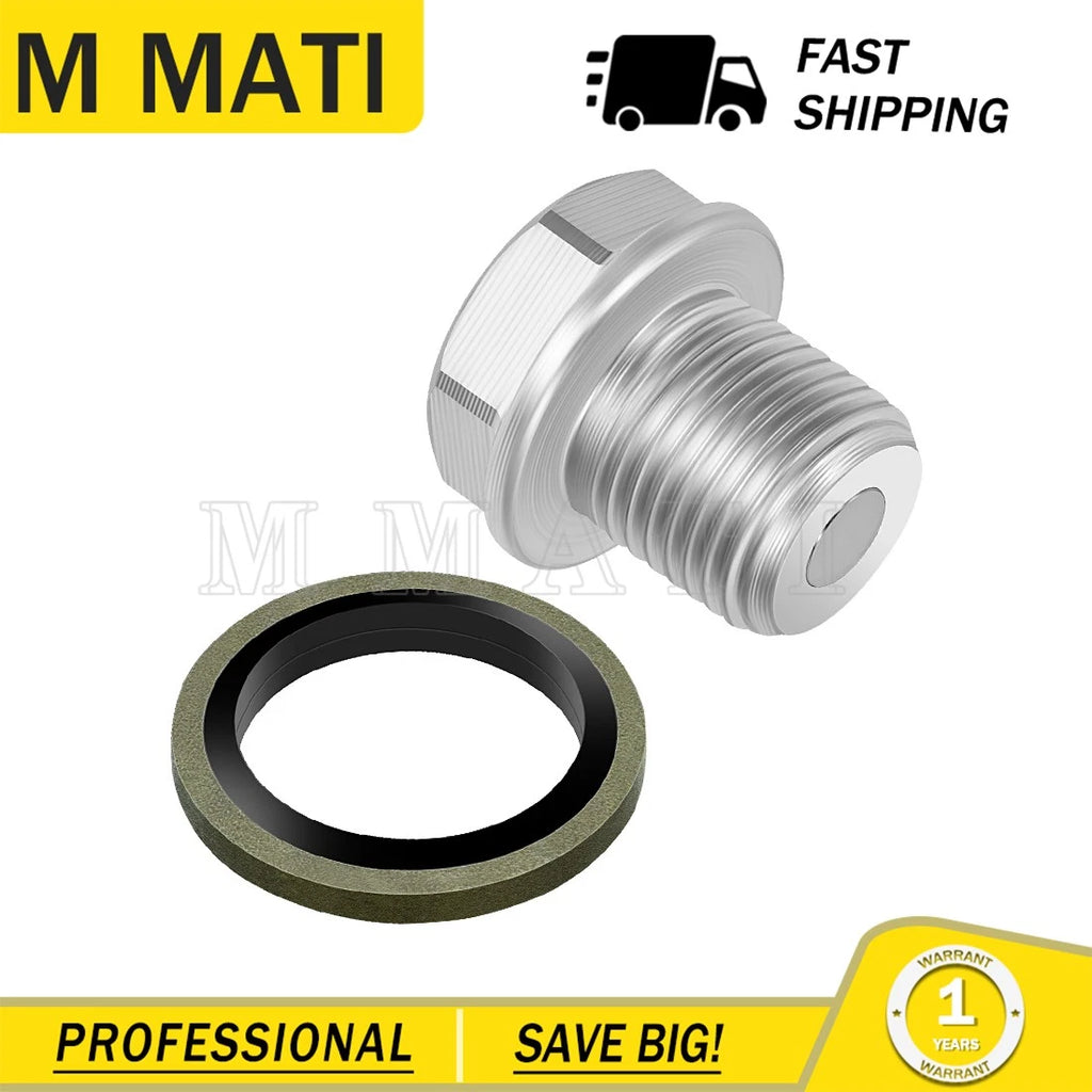 Oil Drain Plug Bolt Gasket for Suzuki GSX-R600 GSX-R750 GSX-R1000 (2001–2023) 09247-14036 09168-14004