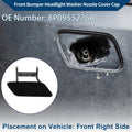 Front Right Washer Nozzle Cover Cap for Audi A3 (2008–2014) 1 Pcs Black