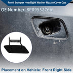 Front Right Washer Nozzle Cover Cap for Audi A3 (2008–2014) 1 Pcs Black