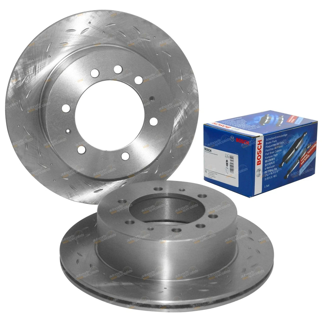 Rear Slotted & Dimpled Rotors & Pads for Patrol GU (1997-2016)