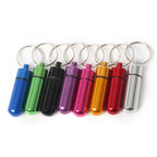 Waterproof Pill Box Case Keyring Aluminum for Outdoor Use (1PC)