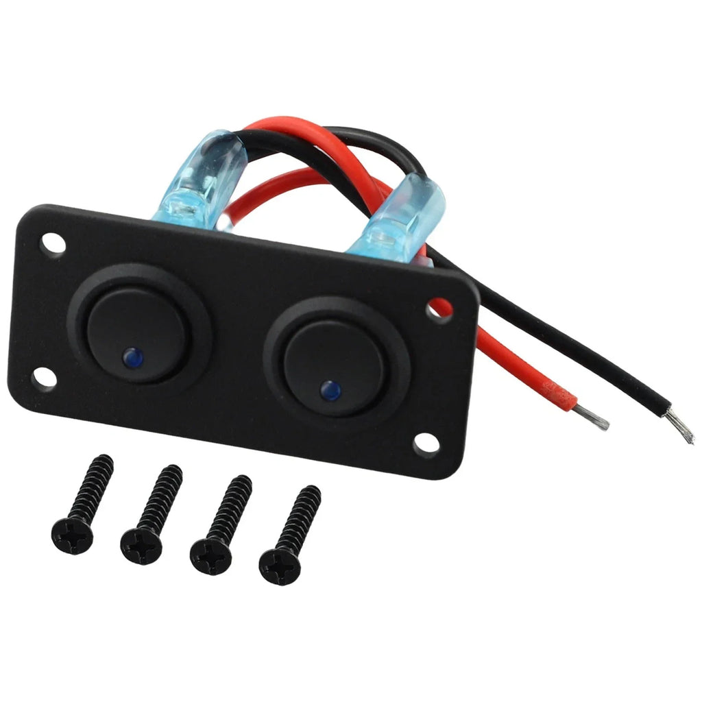 2 x 2 Gang Metal & Plastic Toggle Rocker Switch Panel for Car Boat Marine
