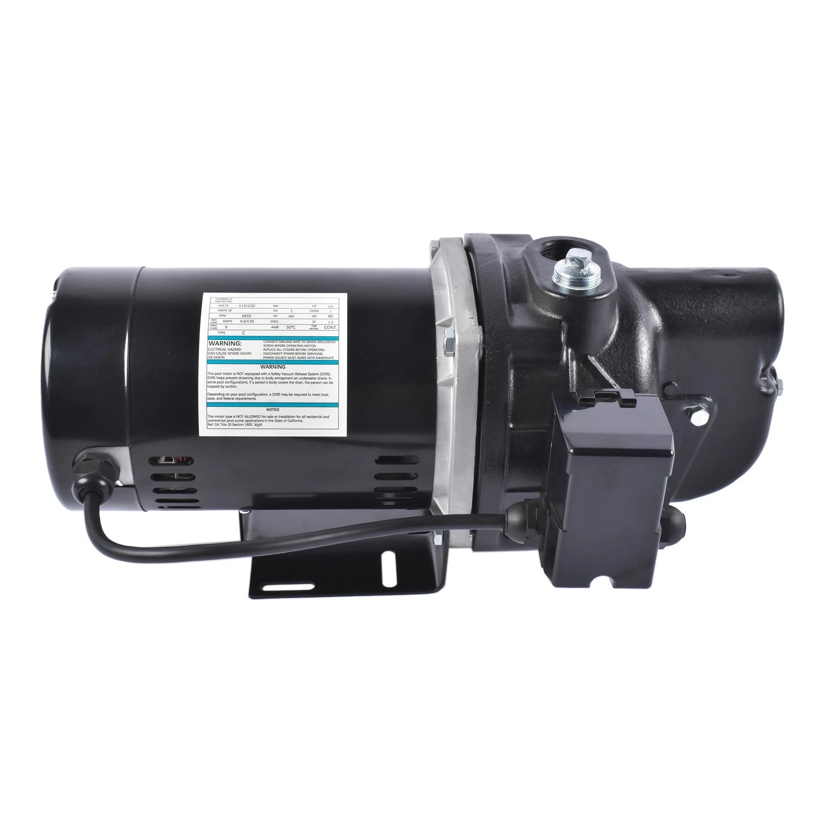 1/2 HP Cast Iron Shallow Jet Well Pump for SWS50 (Up to 375 Gallons)