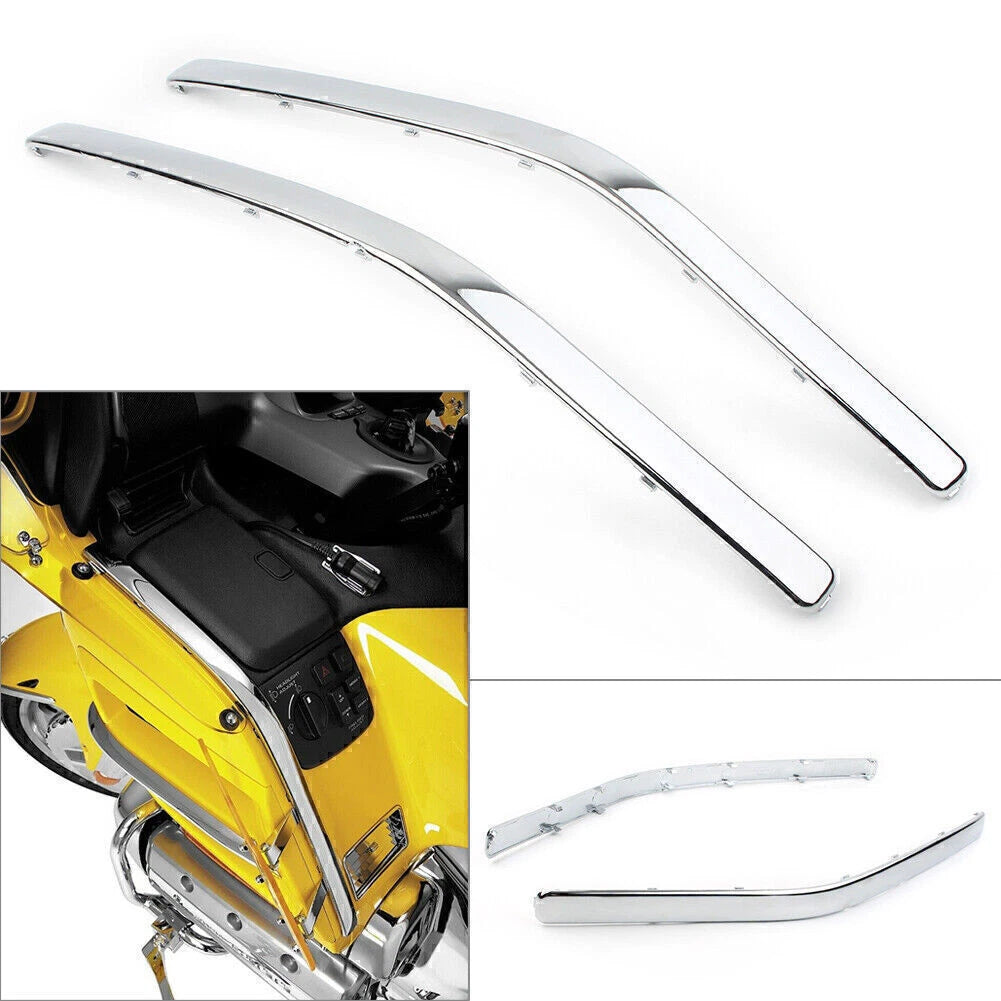 Chrome Front Side Fairing Cowl Edge Molding Trim for Honda GL1800 (2001–2006)