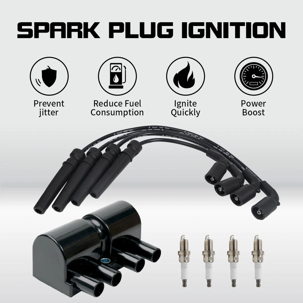 Ignition Coil + Spark Plug + Wires for Chevy Aveo Pontiac Wave Suzuki (2004–2011) UF503
