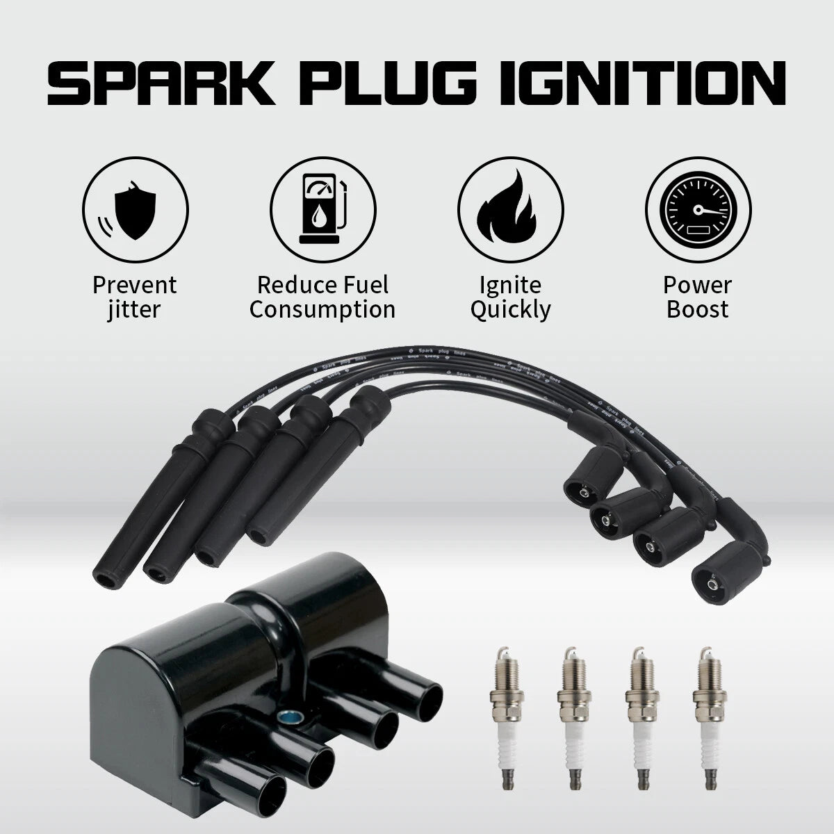 Ignition Coil + Spark Plug + Wires for Chevy Aveo Pontiac Wave Suzuki (2004–2011) UF503