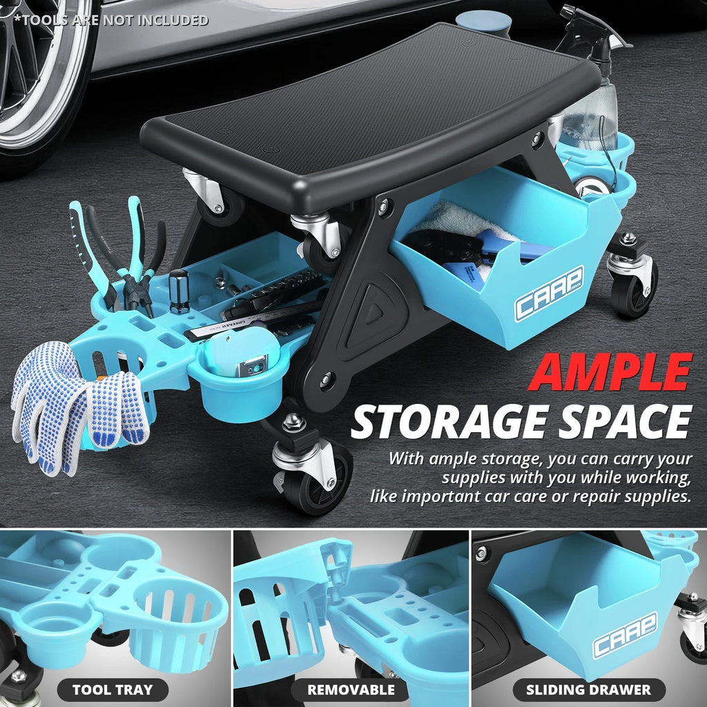 Lockable Rolling Stool for Automotive Mechanic Garage (12X25-1/2")
