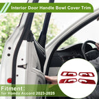 Set of 4 Interior Door Handle Bowl Cover Trim for Honda Accord (2023–2025) Red ABS