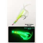 Squid Hook Glow in Dark Offset Bend Shank Barb Hook 5.4x2.2cm Green Yellow Blue
