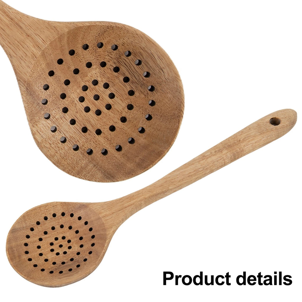 Set of 4 Wooden Cooking Spoons for Kitchen Tools