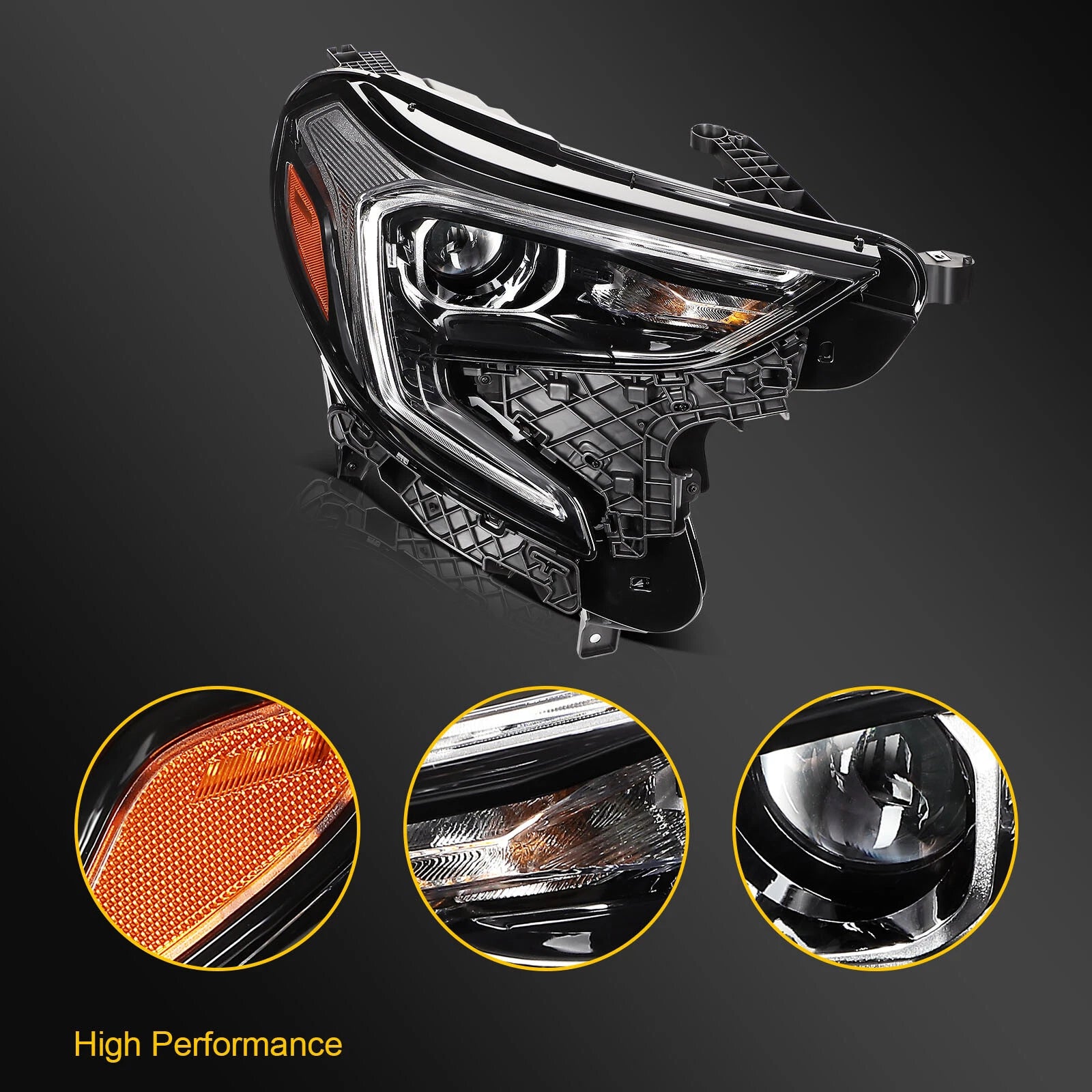 Right Side LED DRL HID/Xenon Headlight for GMC Terrain (2018–2021)