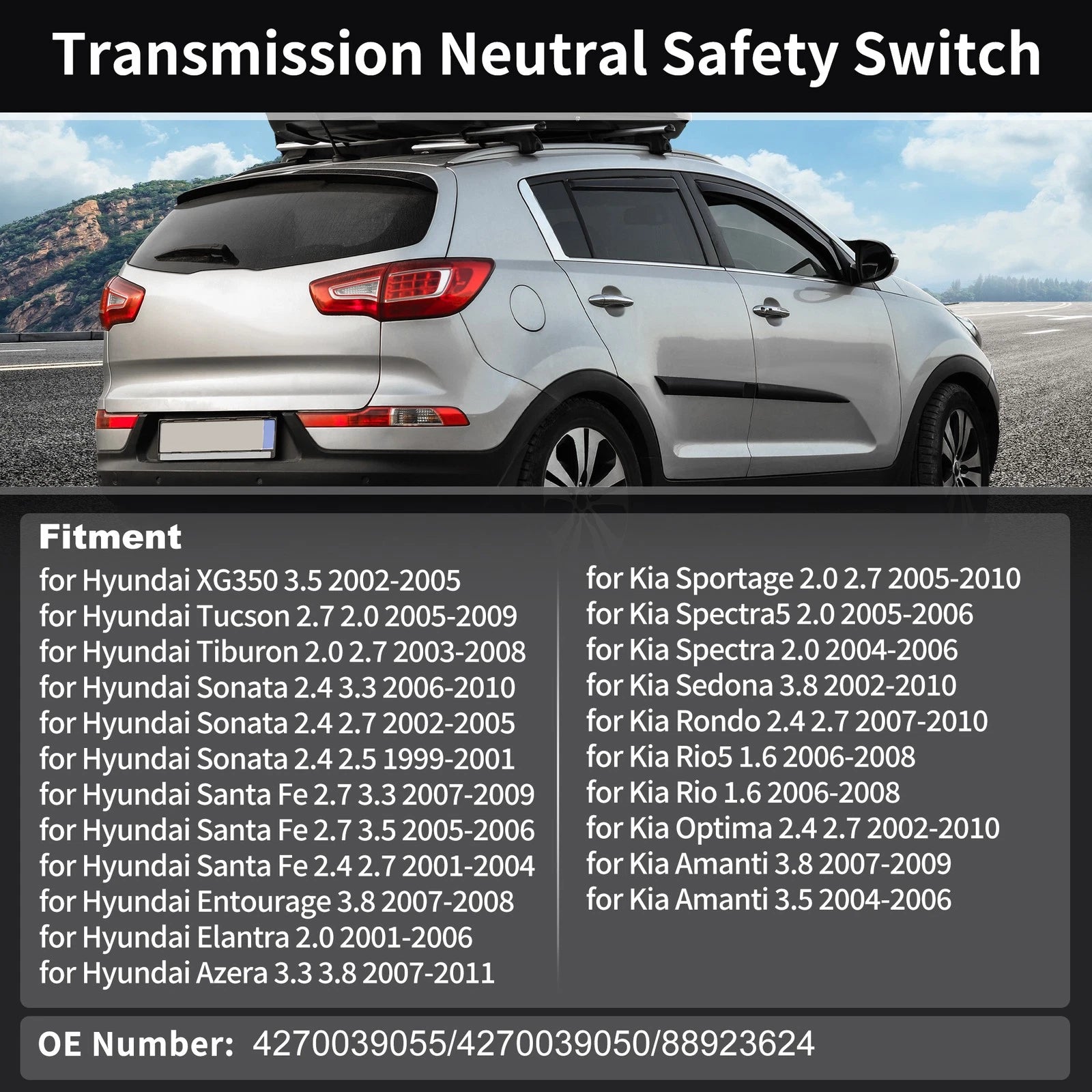 Inhibitor Neutral Safety Switch for Kia Optima 2.4 2.7 (2002–2010) No.42700-39055