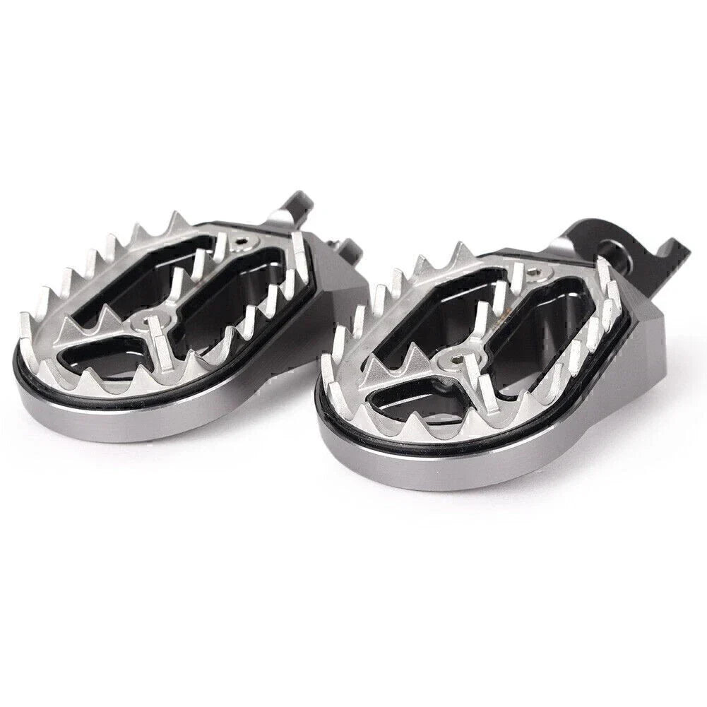 Grey Shark Teeth Racing Foot Pegs for Kawasaki KX250 KX450 (2008-2015)