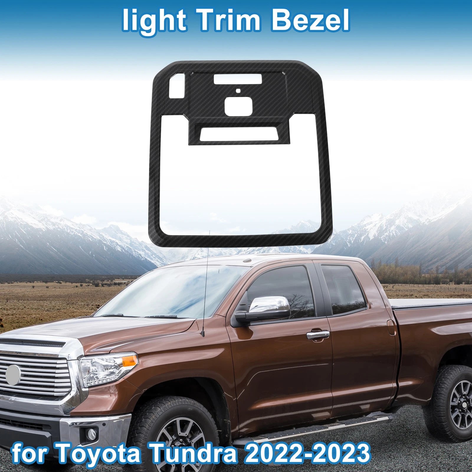 Front Row Headlight Trim Bezel for Toyota Tundra (2022–2023) Carbon Fiber Black