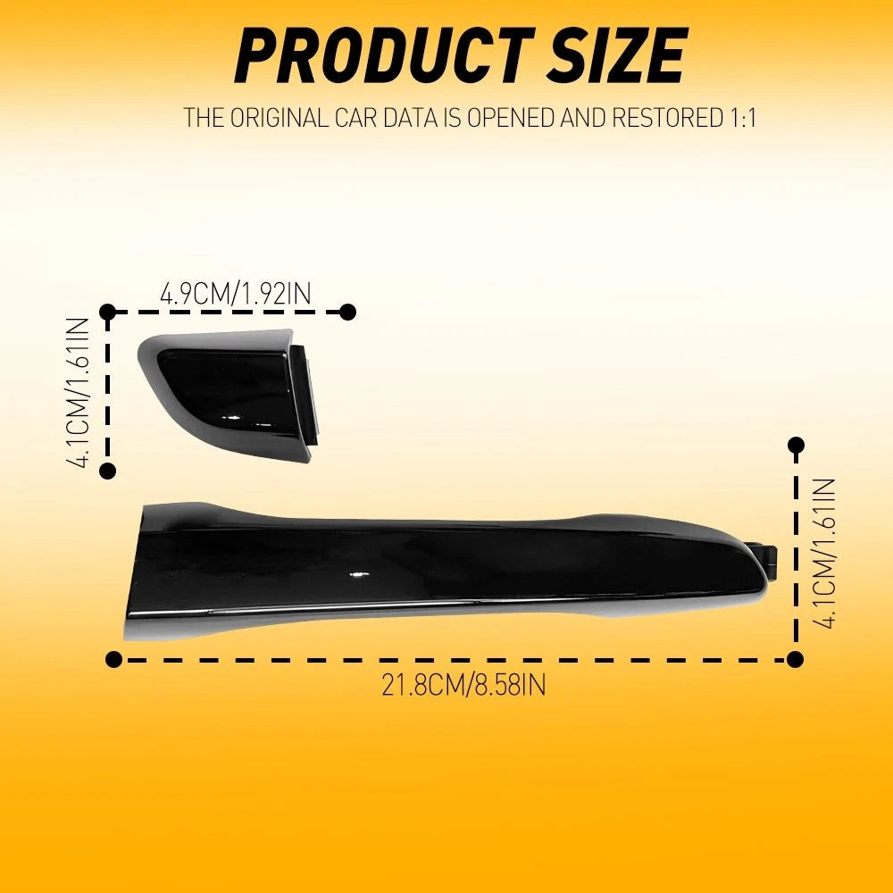 Set of 2 Black Outside Door Handles for Hyundai Elantra (2017–2020)