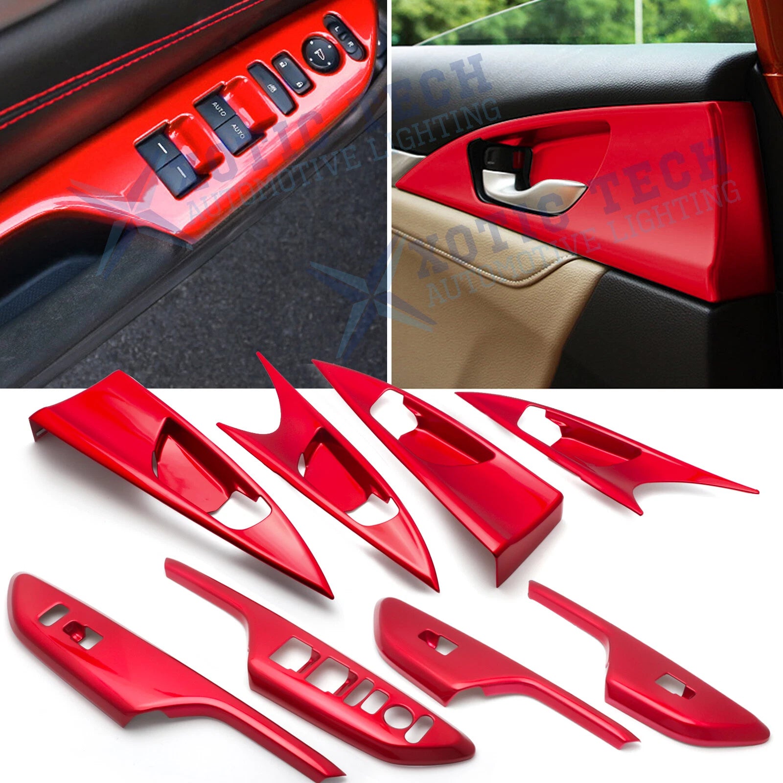 Inner Door Handle Bowl & Window Lock Panel Cover Trim for Honda Civic (2016–2021)