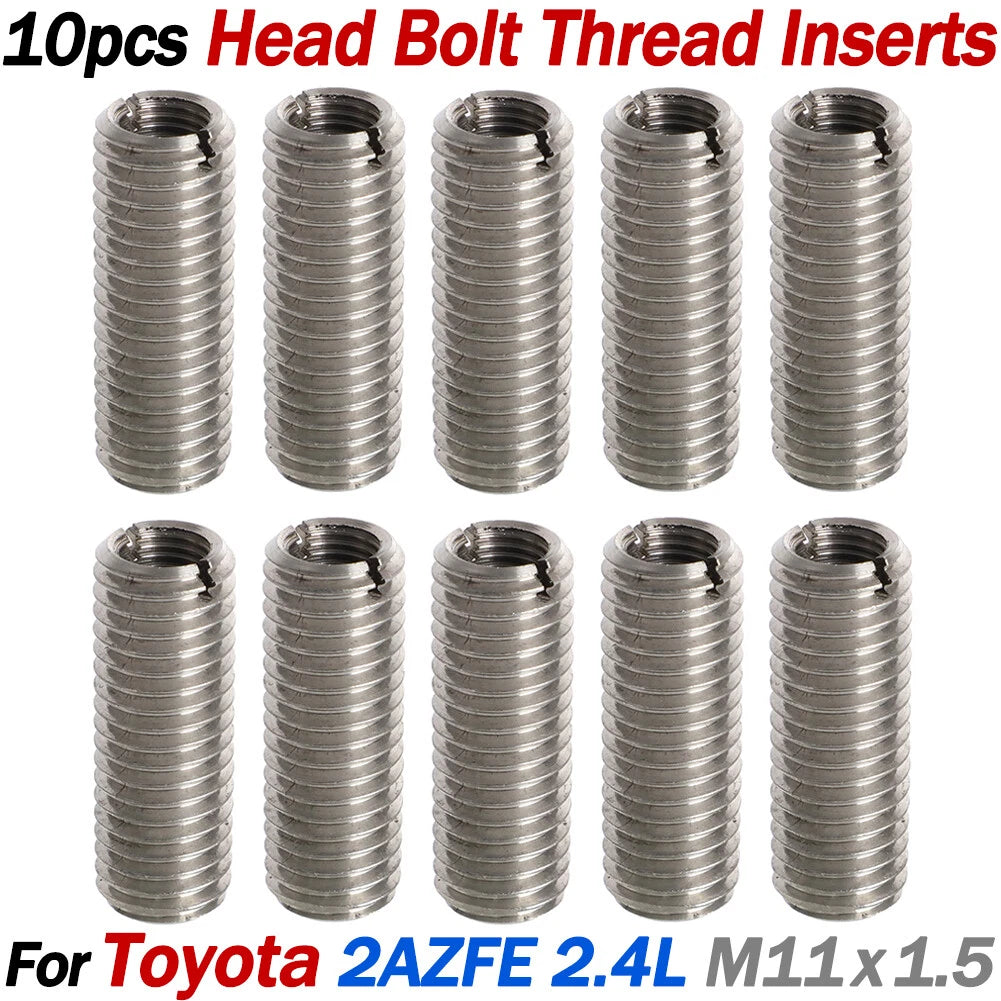10PCS Head Bolt Thread Inserts M11x1.5 for Toyota Solara (2002–2005)