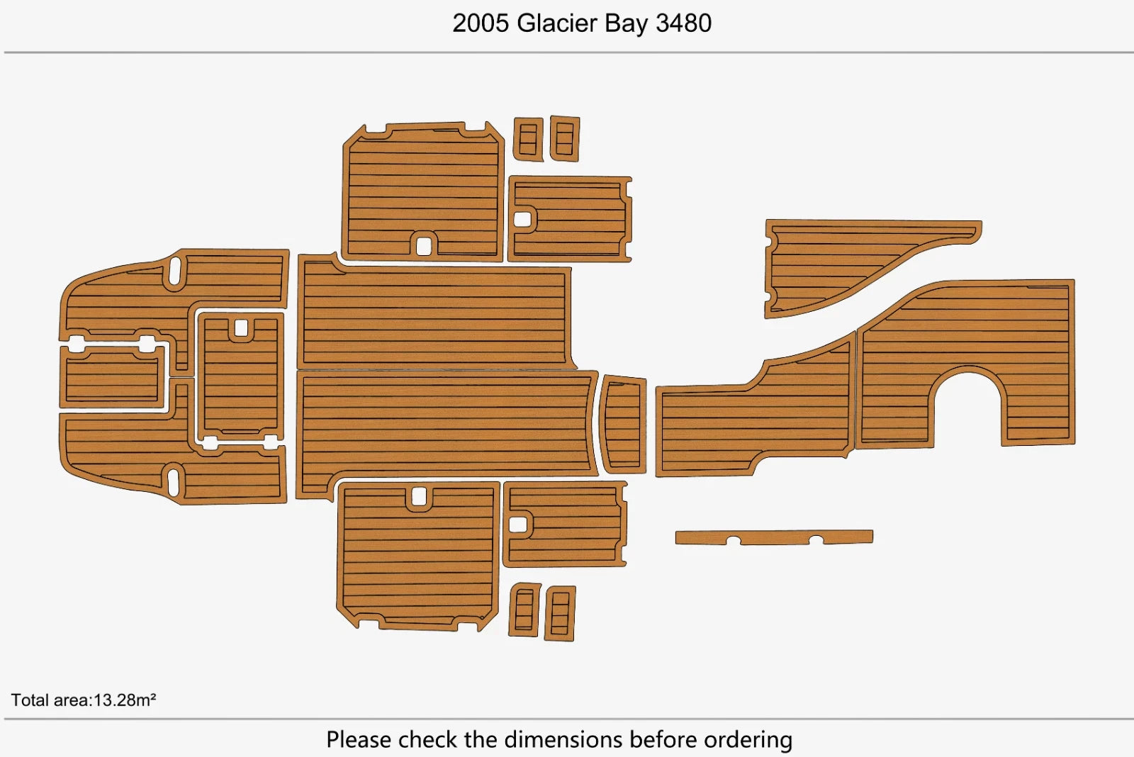 EVA Pads for Glacier Bay 3480 (2005) - Teak Deck Faux Foam Flooring Mat