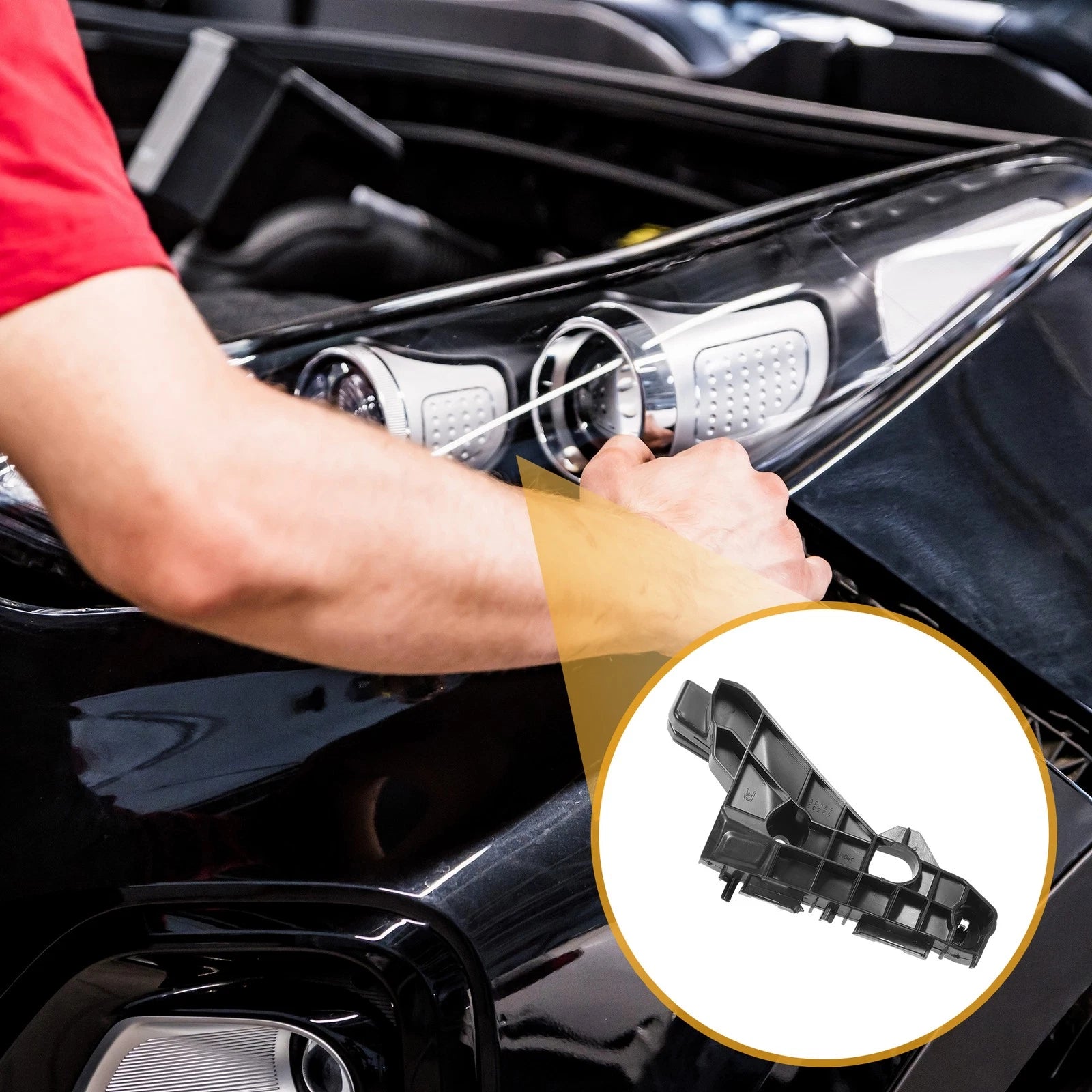 RH Side Front Bumper Support Bracket for Lexus IS350 (2014–2016) 1 Pc Black ABS