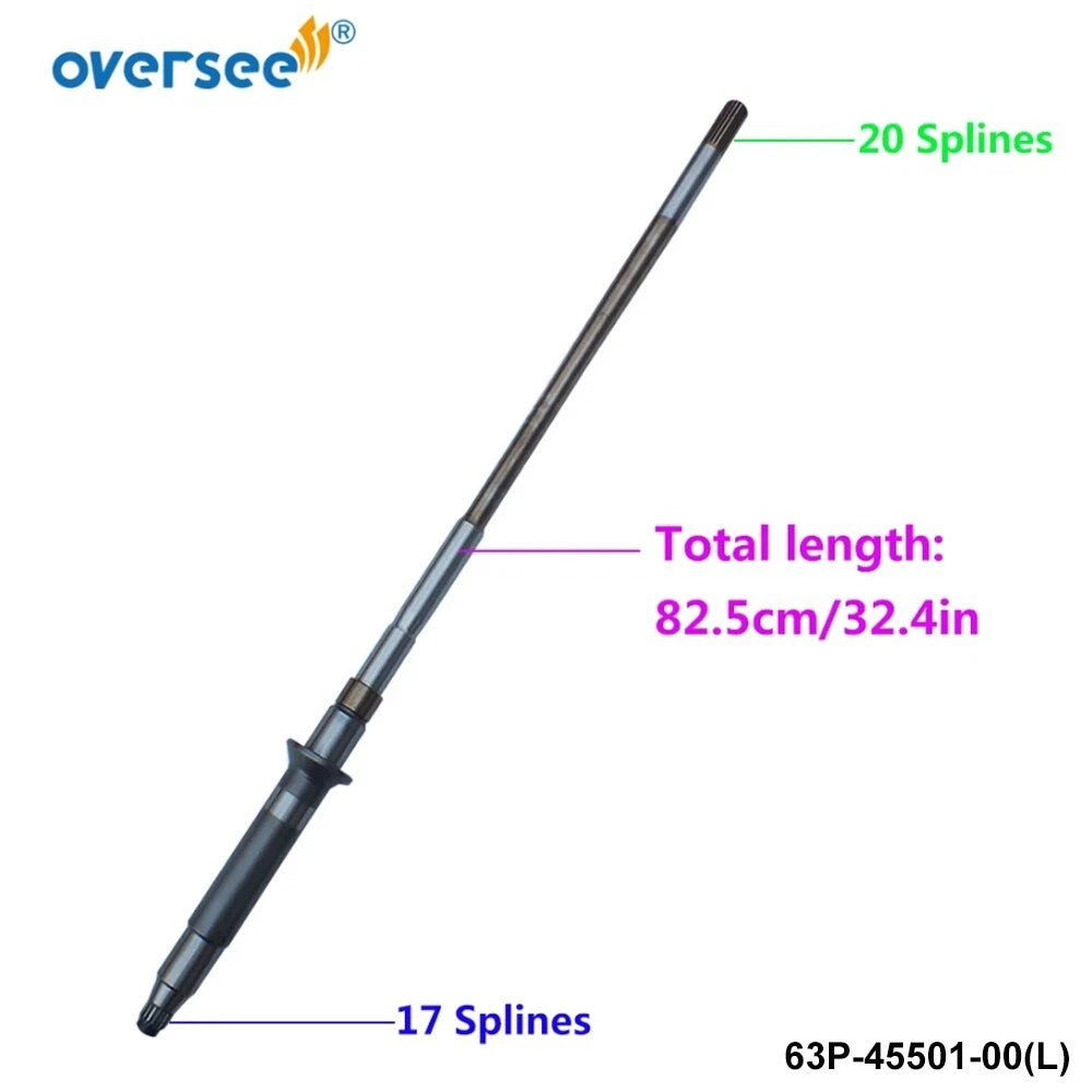 Long Driver Shaft for Yamaha Outboard F150HP (2000–2023) 63P-45501-00