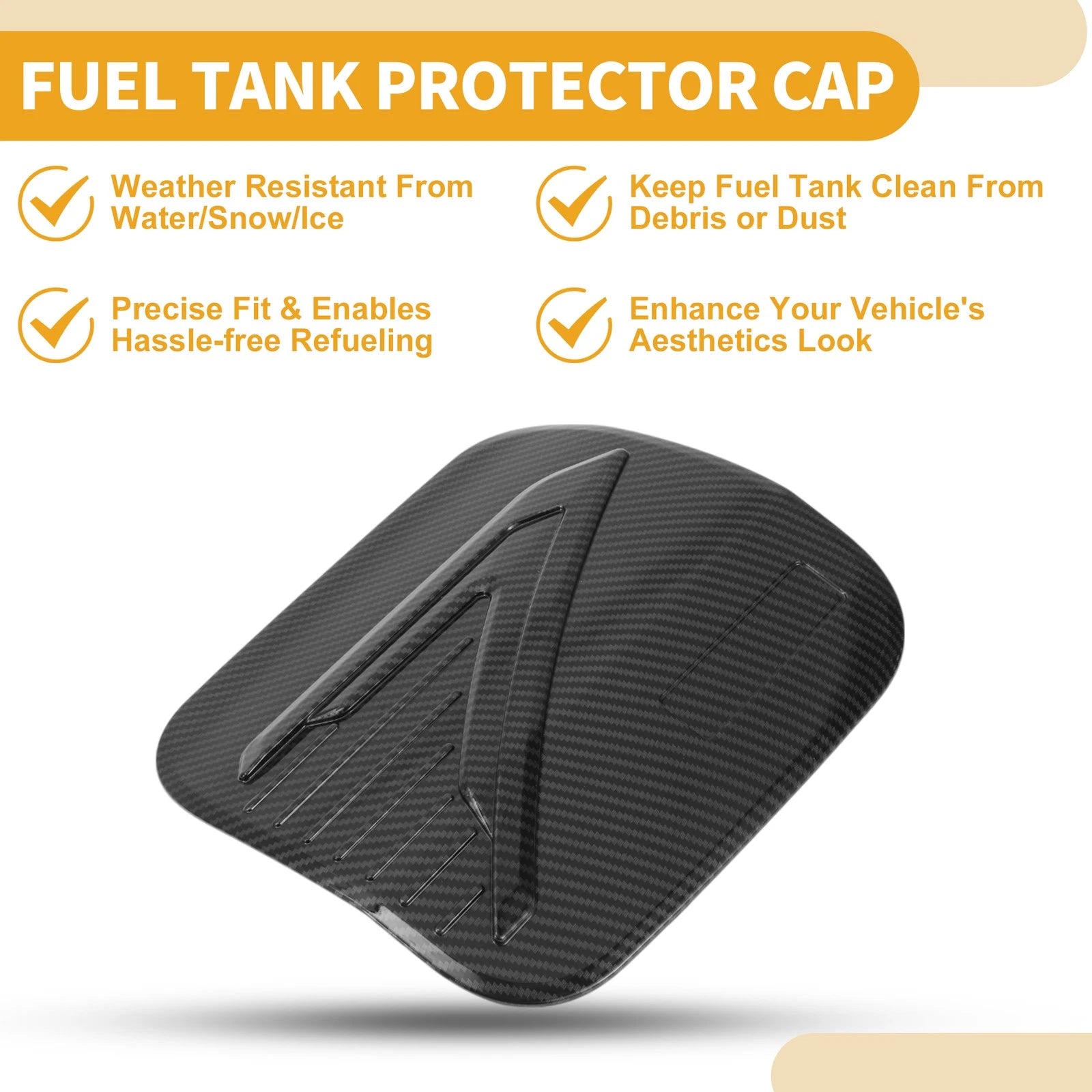 Fuel Tank Door Cap for Toyota Corolla Cross (2022–2023) Carbon Fiber Black