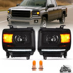 DRL LED Projector Headlights for GMC Sierra 1500 2500HD 3500HD (2014–2019)